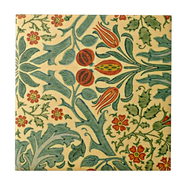 William Morris - Muster der Blume im Herbst Fliese (Vorderseite)