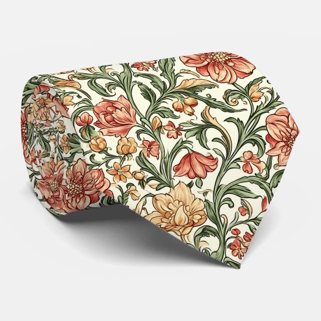 William Morris Muster Krawatte (Gerollt)