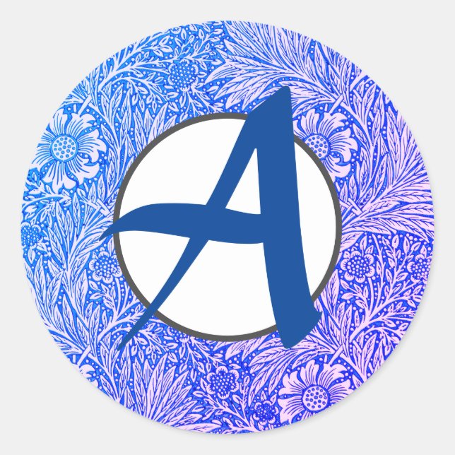 William Morris-Muster Runder Aufkleber (Vorderseite)