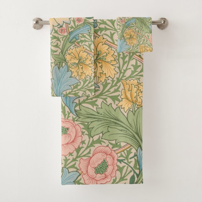 William Morris Myrtle Blume Floral Botanical Badhandtuch Set (Insitu)