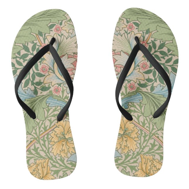 William Morris Myrtle Blume Floral Botanical Flip Flops (Fußbett)
