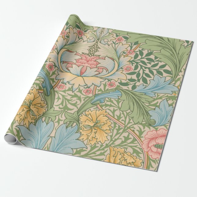 William Morris Myrtle Blume Floral Botanical Geschenkpapier (Ungerollt)
