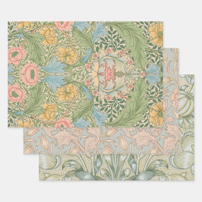 William Morris Myrtle Blume Floral Botanical Geschenkpapier Set (Set)