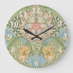 William Morris Myrtle Blume Floral Botanical Große Wanduhr