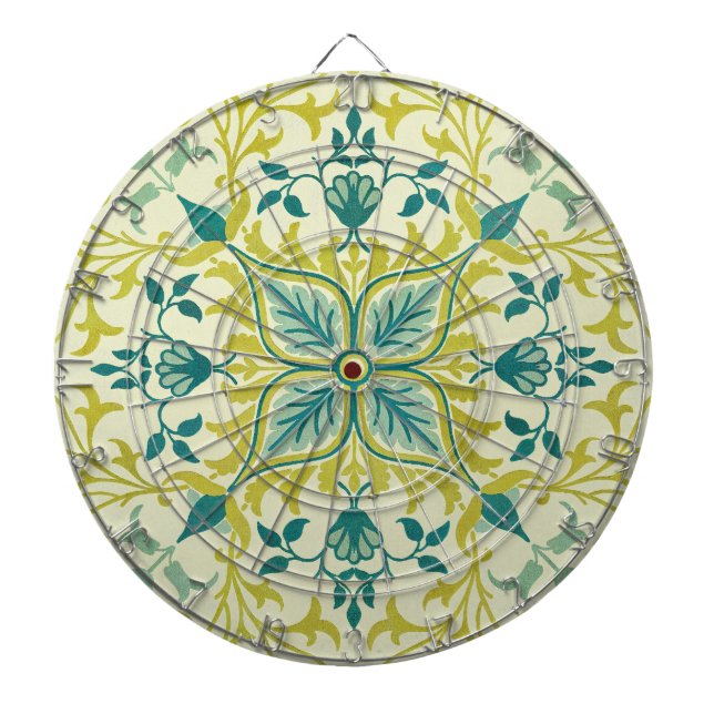 William Morris nahtloses Deckenmuster in Limetteng Dartscheibe (vorne)