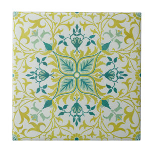 William Morris nahtloses Deckenmuster in Limetteng Fliese