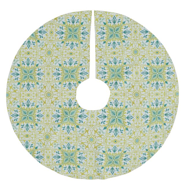 William Morris nahtloses Deckenmuster in Limetteng Polyester Weihnachtsbaumdecke (Vorderseite)