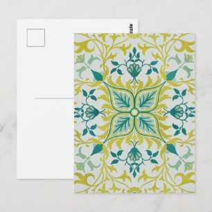 William Morris nahtloses Deckenmuster in Limetteng Postkarte