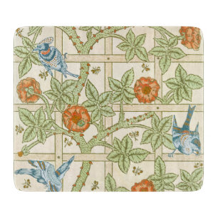 William Morris nahtloses Gitter-Rosen-Vogel-Muster Schneidebrett