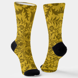 William Morris nahtloses Reben-Gold-Gelb-Muster Socken