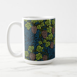 William Morris Nahtloses Weinreben Schwarz Muster Kaffeetasse