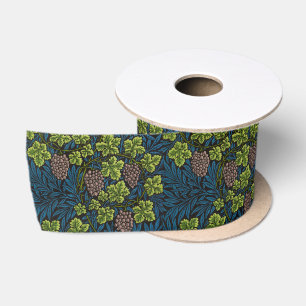 William Morris Nahtloses Weinreben Schwarz Muster Satinband