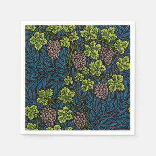 William Morris Nahtloses Weinreben Schwarz Muster Serviette