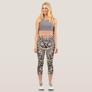 William Morris Narzissen Blumen Wallpaper Capri Leggings