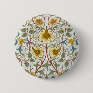 William Morris Narzissen-Blumenmuster Button