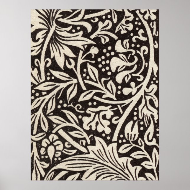 William Morris Narzissen-Blumentapetenmuster Poster (Vorne)