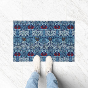 William Morris Navy Blau Tulpen-Rosen-Tapete Fußmatte