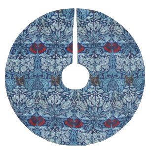 William Morris Navy Blau Tulpen-Rosen-Tapete Polyester Weihnachtsbaumdecke