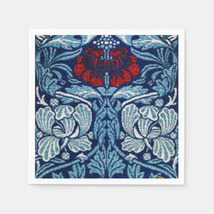 William Morris Navy Blau Tulpen-Rosen-Tapete Serviette