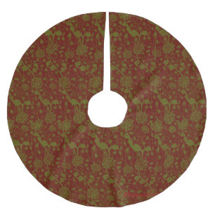 William Morris Nostalgic Classic Red Tree Skirt Polyester Weihnachtsbaumdecke