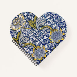 William Morris Notebook in Herzform Notizbuch