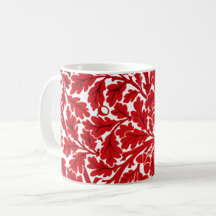 William Morris Oak Blätter, Deep Red and White Kaffeetasse