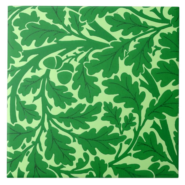 William Morris Oak Blätter, Emerald Green Fliese (Vorderseite)