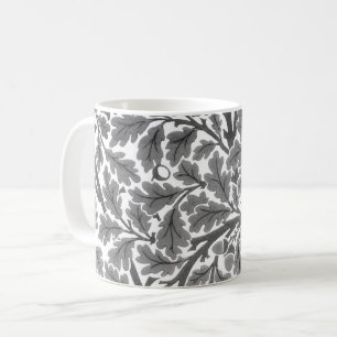 William Morris Oak Blätter, grau / grau und weiß Kaffeetasse
