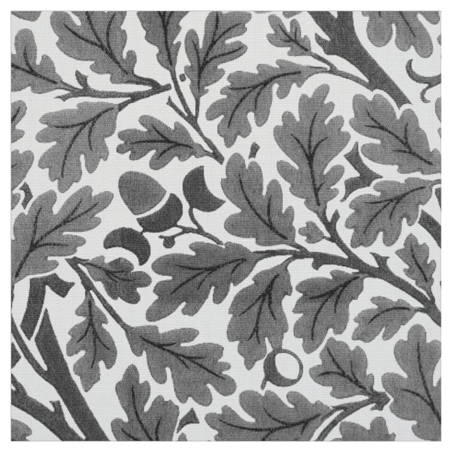 William Morris Oak Blätter, grau / grau und weiß Stoff (Muster)