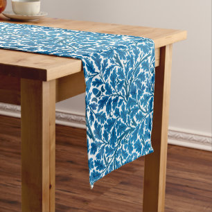 William Morris Oak Blätter, Sapphire Blue und Whit Kurzer Tischläufer