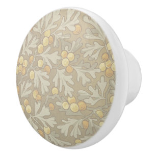 William Morris Oak und Acorn Keramik Pull Knob Keramikknauf