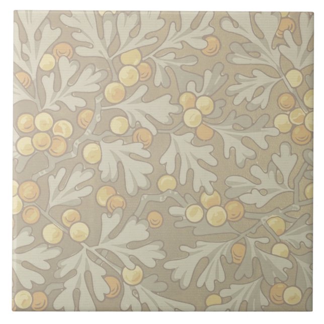 William Morris Oak und Acorn Keramik Tile Fliese (Vorderseite)