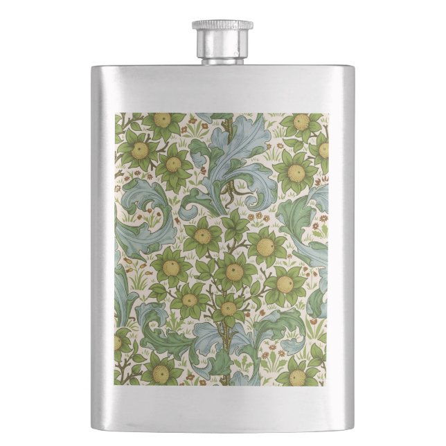 William Morris' Obstgartenmuster Art Nouveau Flachmann (Vorderseite)
