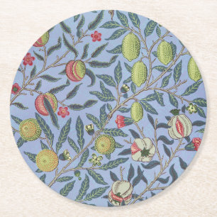 William Morris Obstpomegranat Runder Pappuntersetzer