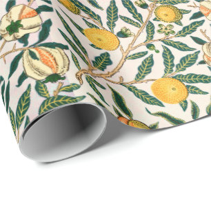 William Morris Obstpomegranat Weiße Ornamente Geschenkpapier