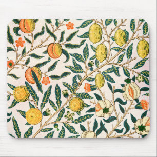 William Morris Obstpomegranat Weiße Ornamente Mousepad