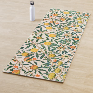 William Morris Obstpomegranat Weiße Ornamente Yogamatte