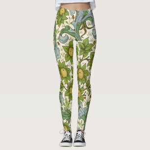 William Morris Orchard Grüne Blumenkunst Leggings