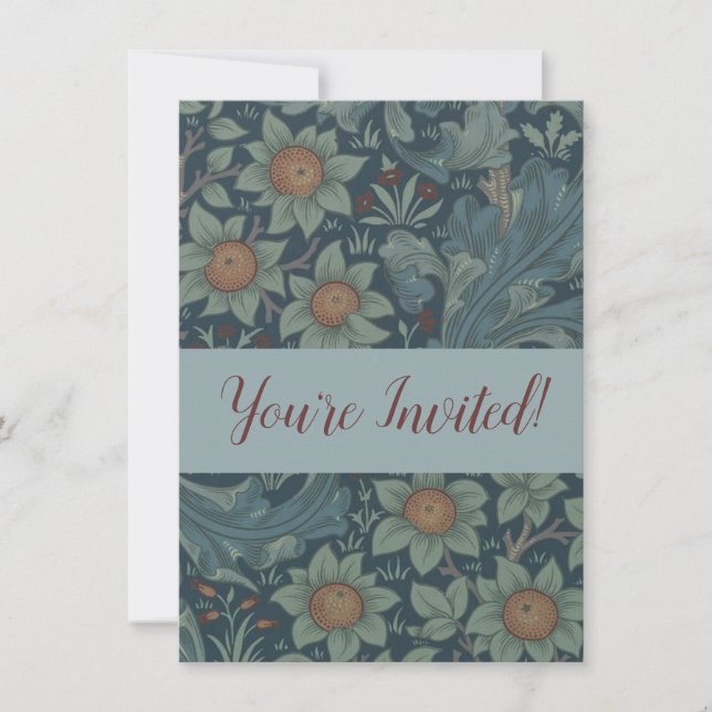 William Morris Orchard Pattern Art Einladung (Vorderseite)