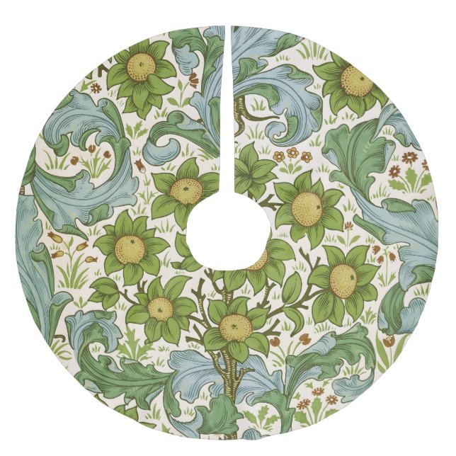 William Morris' Orchard Pattern Art Nouveau Polyester Weihnachtsbaumdecke (Vorderseite)