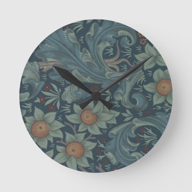 William Morris Orchard Pattern Art Runde Wanduhr (Vorderseite)