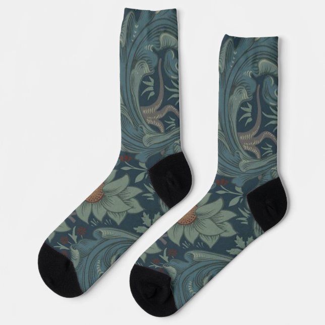 William Morris Orchard Pattern Art Socken (Linkes Detail)