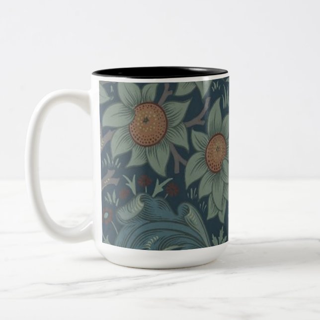 William Morris Orchard Pattern Art Zweifarbige Tasse (Links)