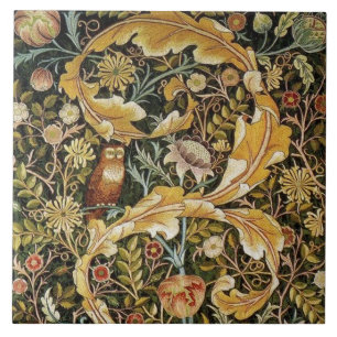 William Morris Owl an Acanthus Fliese