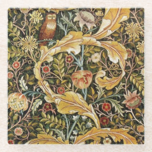 William Morris Owl an Acanthus Glasuntersetzer