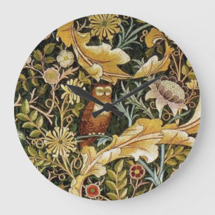 William Morris Owl an Acanthus Große Wanduhr