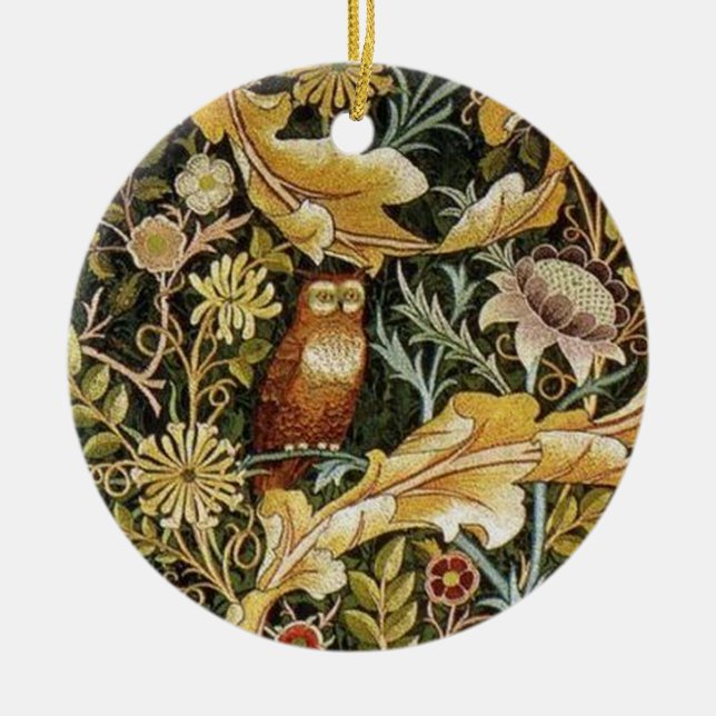 William Morris Owl an Acanthus Keramik Ornament (Vorne)