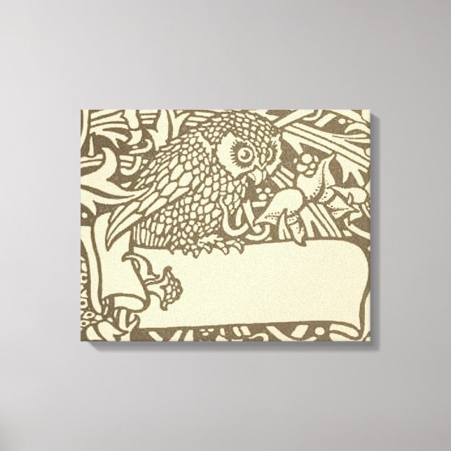 William Morris Owl Vintages Design Leinwanddruck (Vorderseite)