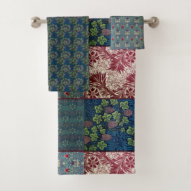 William Morris Patch Jugendstil Badhandtuch Set (Insitu)
