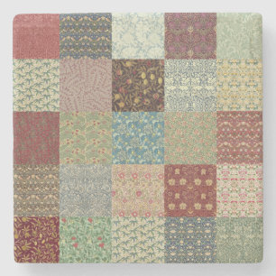 William Morris-Patchwork-Steppdecken-Steingut Steinuntersetzer